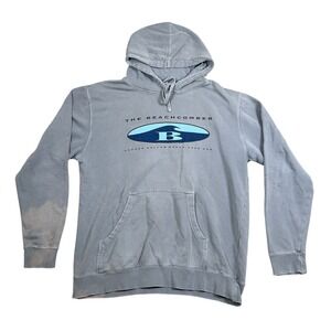The Beachcomber Cape Cod Hoodie Blue Cahoon Hollow Beach Distressed L